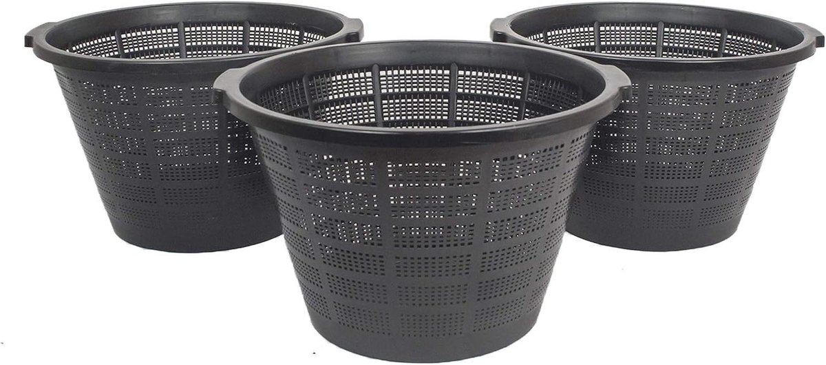 Plantenmand Set - Waterplant Manden - Vijver Beplanting - XXL Formaat - 40 cm - Zwart