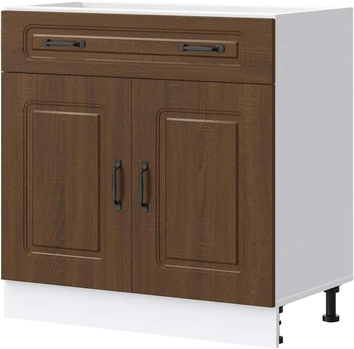 Keukenonderkast - Keukenmeubel - Keuken Organiseren - Verstelbare Poten - 80 cm Breed - Bruin Eiken