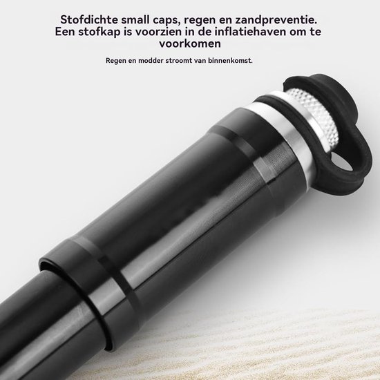 Luchtpomp - Fietsenpomp Vacuümpomp - Banden Oppompen - Roestbestendig Legering - 16 cm - Zwart — afbeelding 4