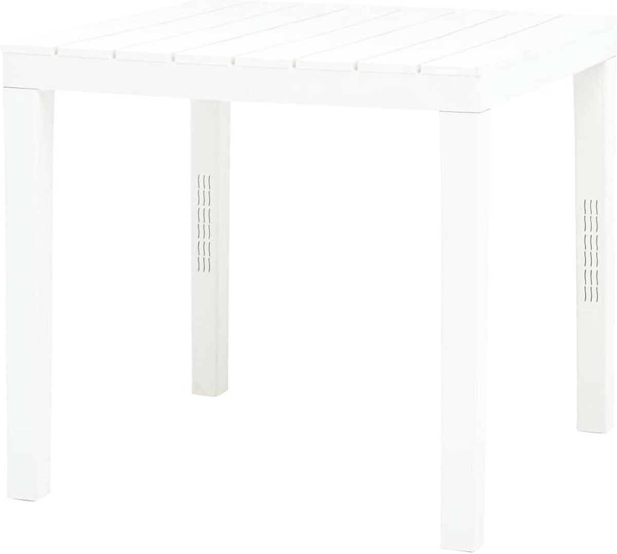 Tuintafel - Terrastafel Buiten - Buiten Eten - Lamellenontwerp Tafelblad - 78 x 78 x 72 cm - Wit