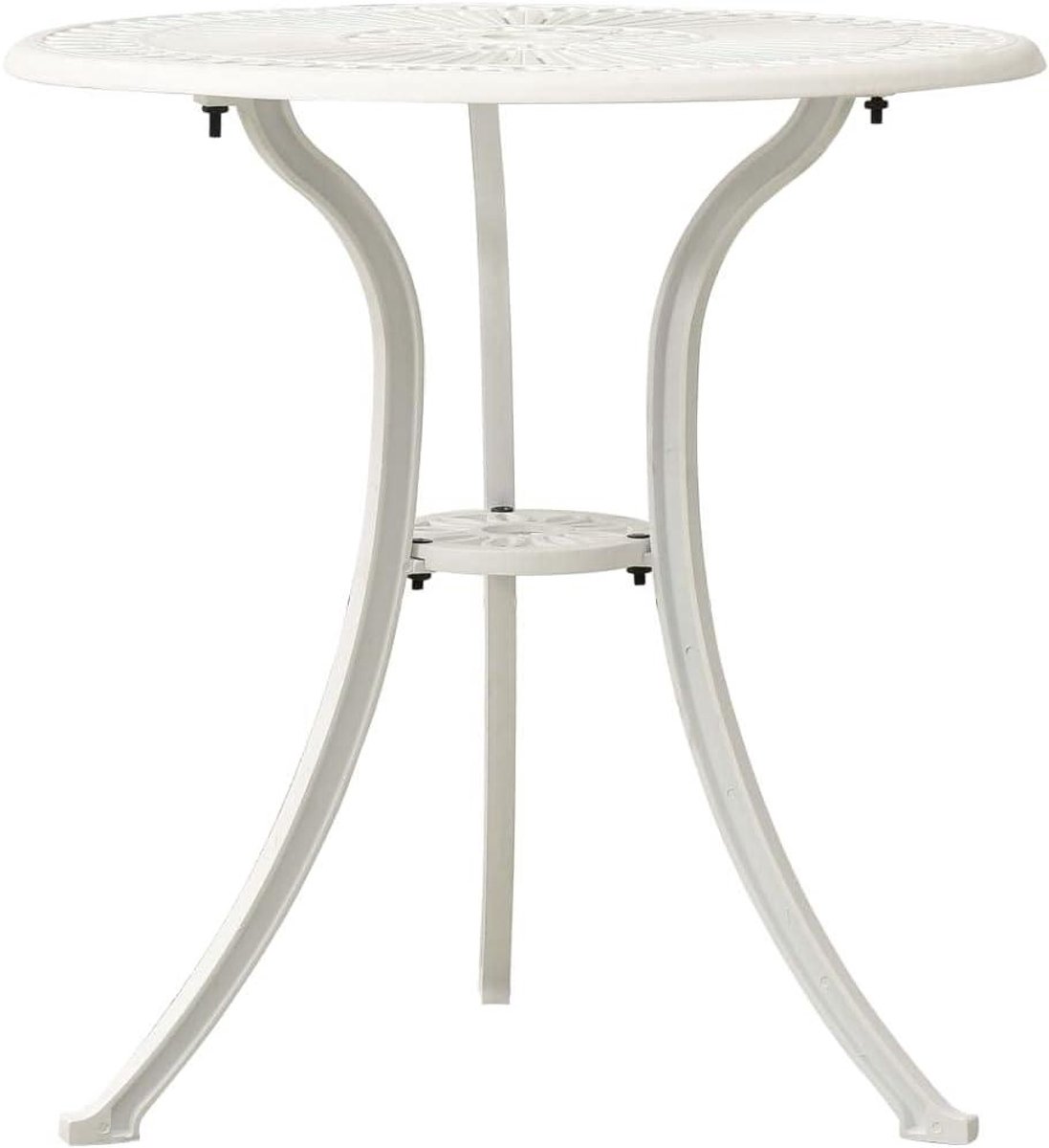 Tuintafel - Balkontafel - Buiten Zitten - Parasolgat - 62x62x65cm - Wit