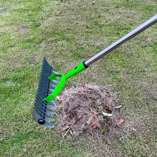 Verticuteerhark - Riethark Gazonhark - Gras Ontvilten - Ergonomisch Handvat - 170 cm - Zwart — afbeelding 2