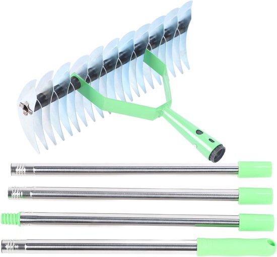 Verticuteerhark - Riethark Gazonhark - Gras Ontvilten - Ergonomisch Handvat - 170 cm - Zwart — afbeelding 3