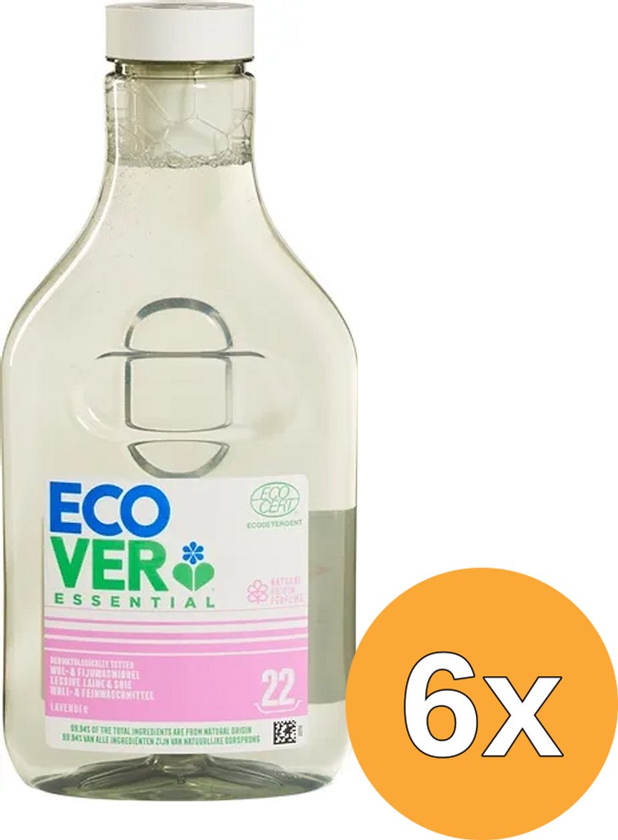 6x Ecover Wasmiddel Essential Wol (1000 ml)