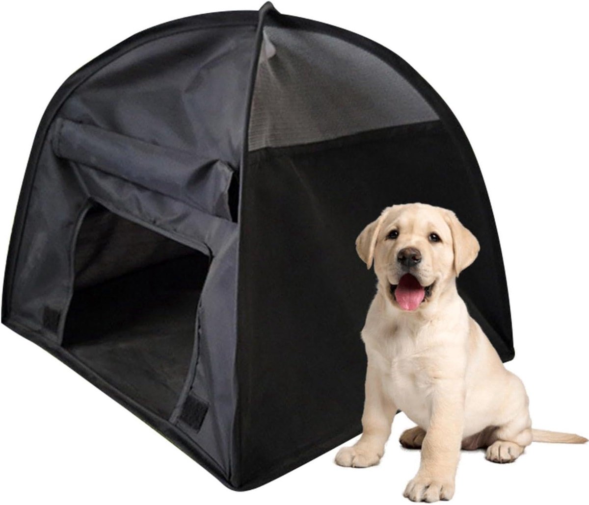 Hondentent - Puppytent Strandtent - Buiten Bescherming - Anti-UV Ontwerp - 38x38x30 cm - Zwart