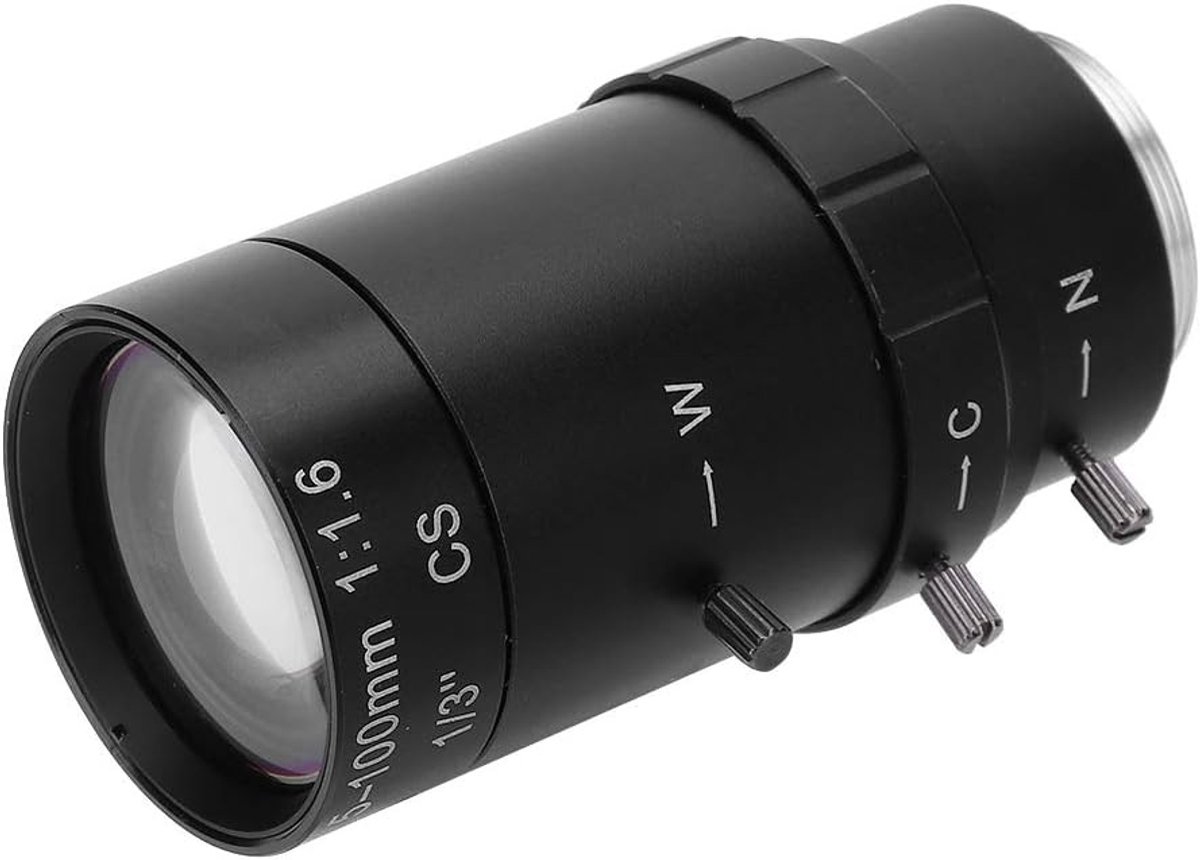 CCTV Lens met 1.3MP Zoom en Handmatige Diafragma 5-100mm - Vervangingsonderdelen voor Bewakingscamera's met Lage Vervorming en Hoge Compatibiliteit
