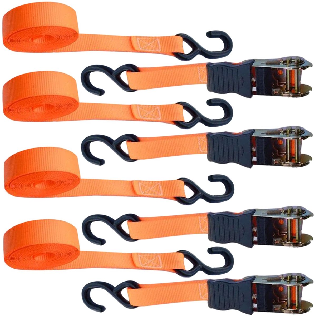 Omgoods - Set van 4 Versterkte Ratchet Lashing Straps voor Transport