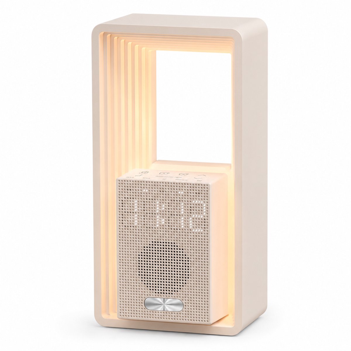 Bobypet - Nachtlamp met Wekker en USB Oplaadpoort - Lichtwekker met Zonsopkomst Simulatie - 9 Slaapgeluiden & Dubbele Wekker - Dimbaar Nachtlampje voor Slaapkamer - Ideaal Cadeau voor Kerst - Wit