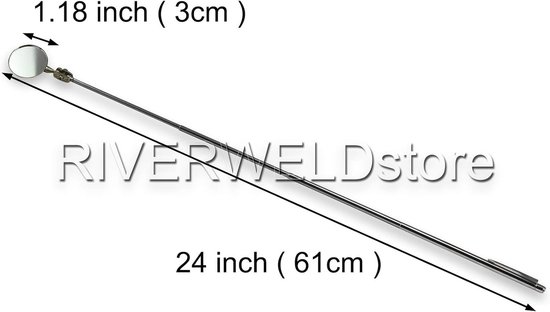 Inspectiespiegel Telescopisch - Zwenkarm Gereedschap - Motor Inspectie - 360 Graden Draaibaar - 60 cm - Zilverkleurig — afbeelding 2