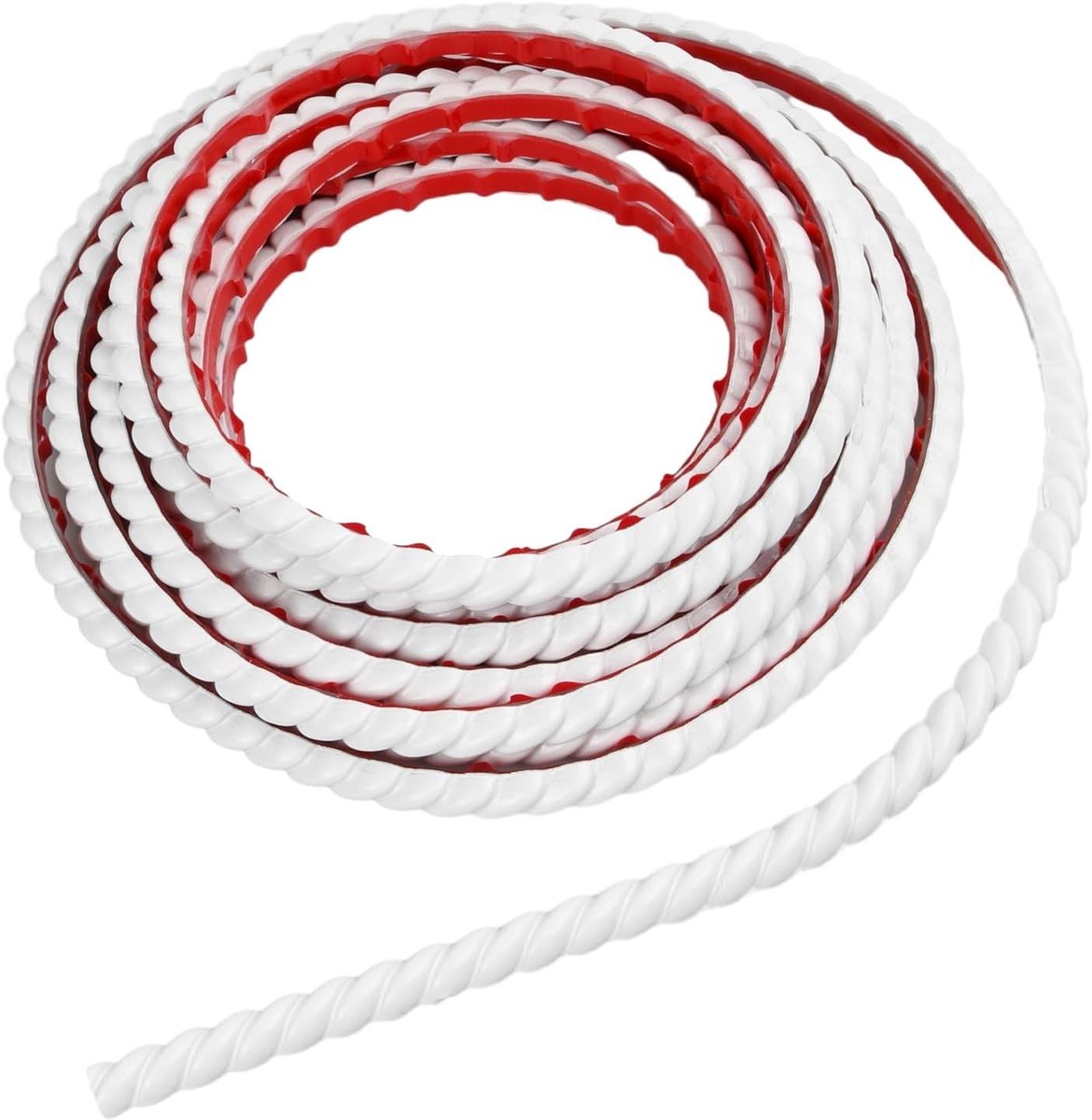 5M PVC Wanddecoratie Zelfklevende Randen, Flexibele Strip voor Muur, 3D Decoratieve Border voor Meubels en Spiegel (Wit, 10mm)