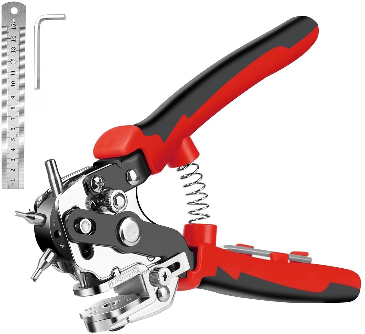 Hamer voor het maken van gaten in leer, stevige perforator voor riemen, stof en karton met verstelbare diameter van 2-4,5 mm