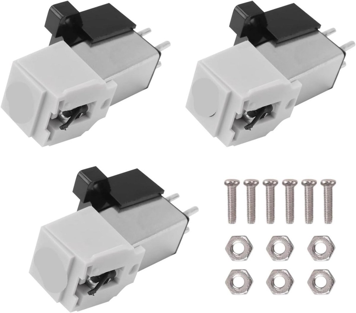 Phono Naald - Platenspeler Naald - Muziek Afspelen - Dynamisch Magnetisch - 3 stuks - Zilver