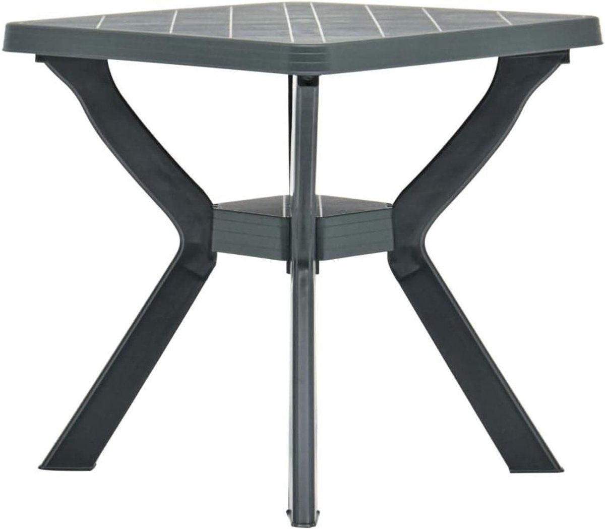 Bistrotafel Kunststof - Tuinmeubel Tafel - Buiten Eten - Onderhoudsvrij Weerbestendig - 70 x 70 x 72 cm - Groen