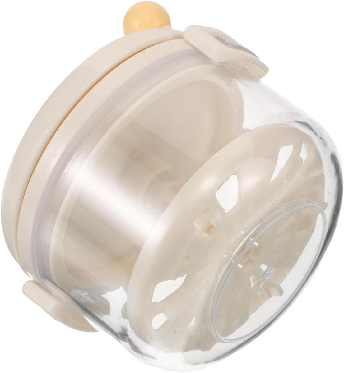 Retainer Opbergdoos - Beugelhouder Gebitsbeschermer - Mondhygiëne Organiseren - Ingebouwde Spiegel - 9 x 8 x 7 cm - Beige