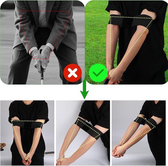 Golf Grip Trainer en Swing Corrector: Comfortabele Trainingshulpmiddelen voor Handpositie en Swingmechanica, Verbeter je Golftechniek met 2 Stuks van GOLF — afbeelding 4