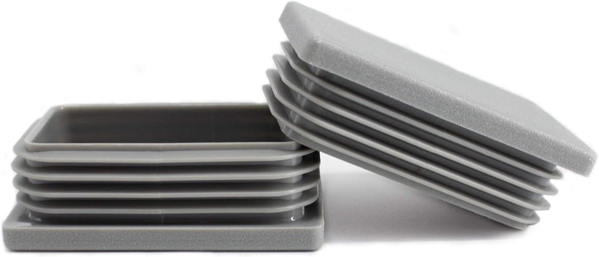 Lamellenstoppen Grijs - Buisdoppen Rechthoekig - Meubels Beschermen - UV-bestendig Materiaal - 40 x 30 mm - Grijs