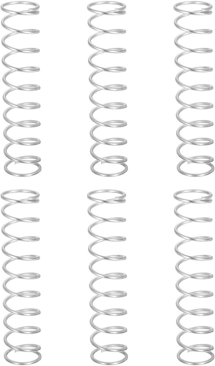 Drukveren Set - Verlengveren - Reparaties Thuis - Roestvrij Staal 304 - 6 Stuks 80mm - Zilver