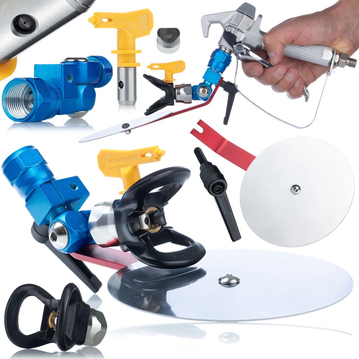 Rosfix Kleurafsnijder Spuitaccessoire Set - 7/8" Schroefdraad - Spuitmond 215 - Beschermkap RAC V