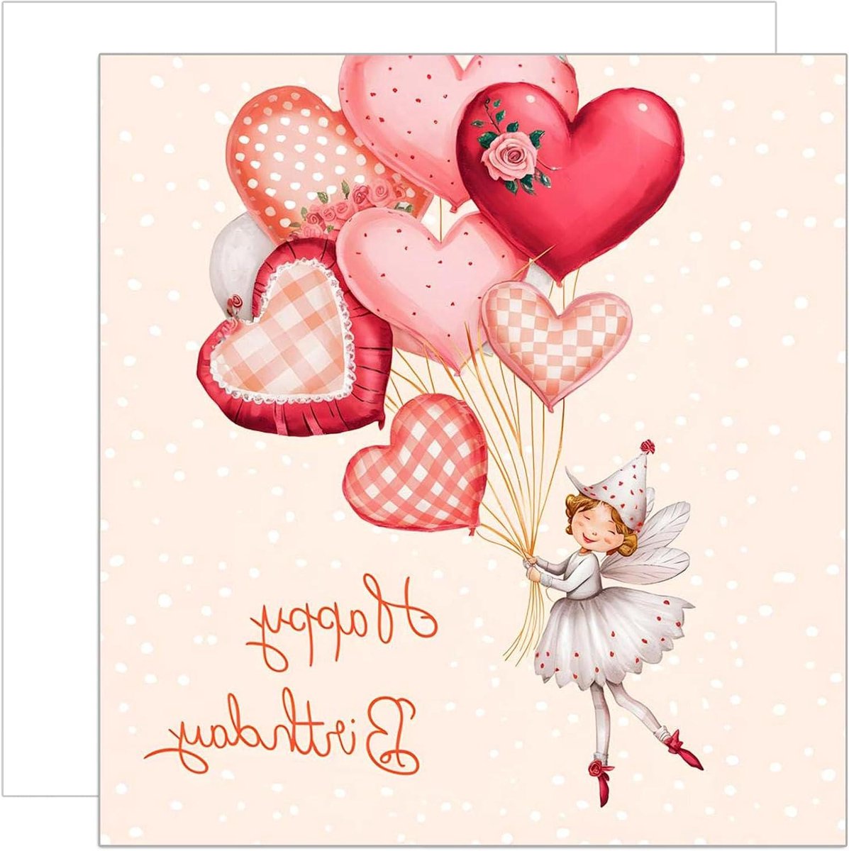 Verjaardagskaart met envelop - Feestelijke wenskaart - Gelukwensen sturen - Dubbele vouwkaart - 14.5 x 14.5 cm - Multicolor