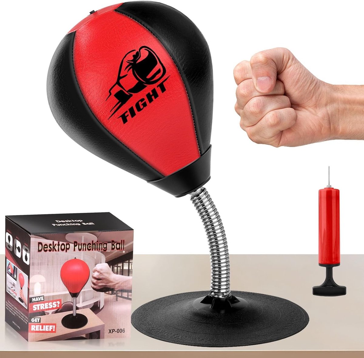 Super Sterke Desktop Bokszak met Zuignap, Speed Balls en Stress Buster voor Kantoor en Thuis, Perfect Cadeau voor Vrienden of Collega's
