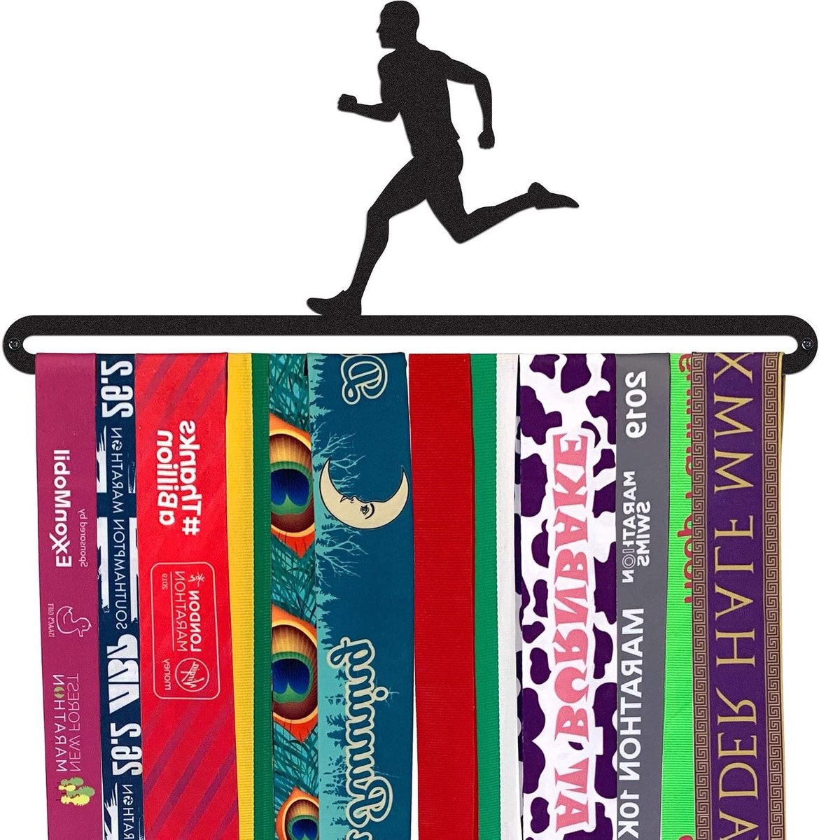 Medaille Hanger - Medailles Tonen - Hardloop Prestaties - Gemaakt van RVS - 30.8 x 14.7 cm - Zwart