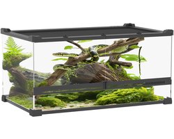 Glazen terrarium voor reptielen - verhoogde en waterdichte bodem - drukknoopsluiting