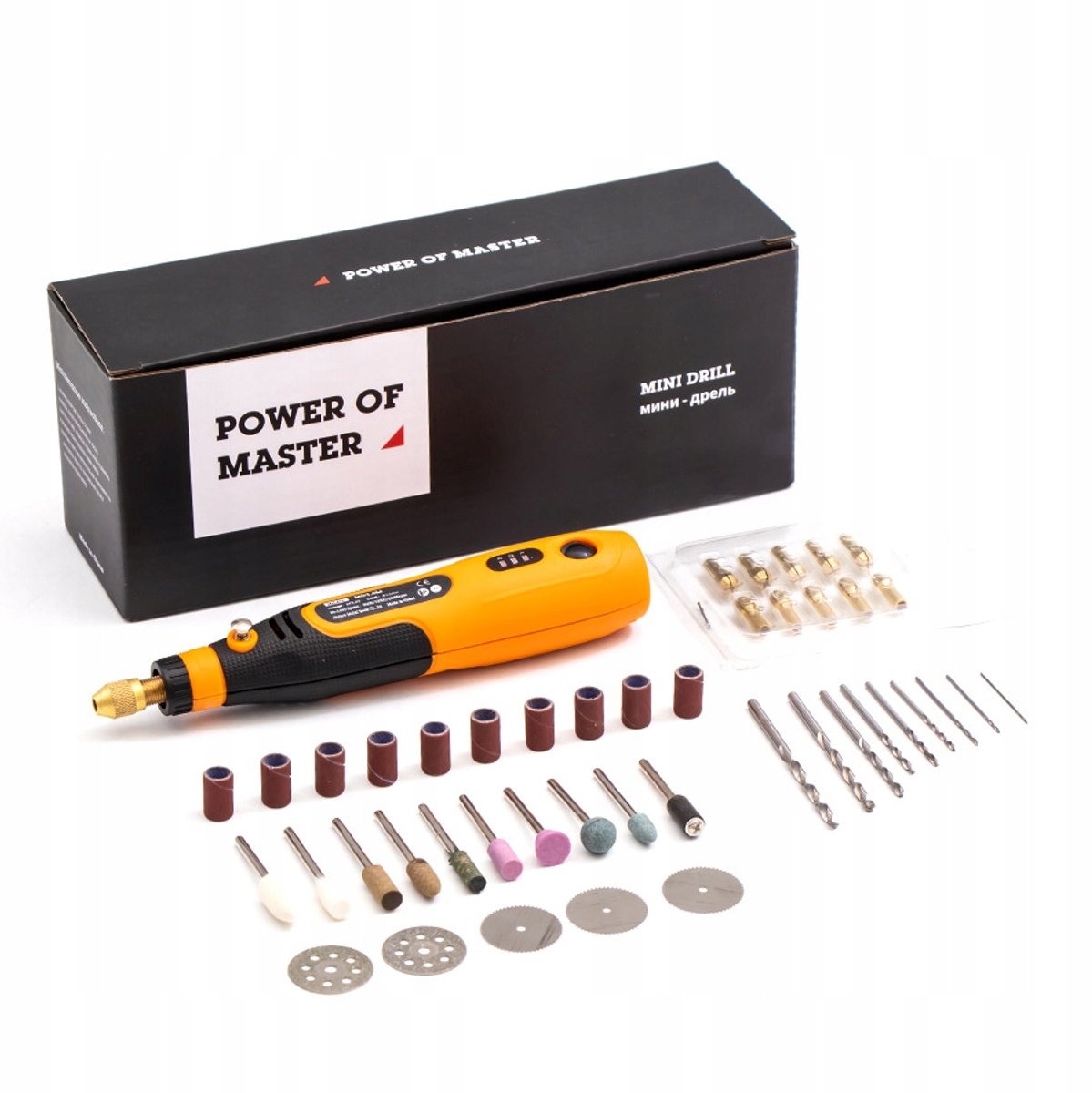 Rosfix Multifunctionele Slijpmachine Set - 46 Delen, 3,6V Li-Ion - 5000–15000 rpm, 3,2mm Opname
