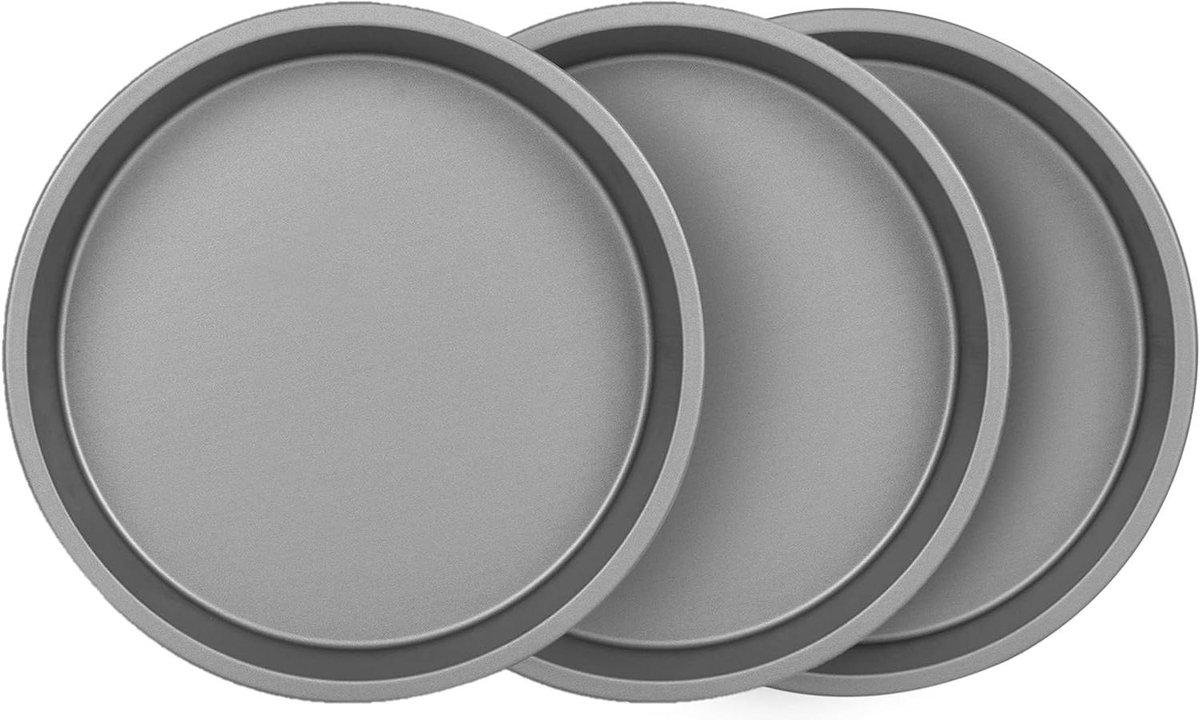 Ronde Bakvormen - Cakevorm Set - Cakes Bakken - Antiaanbaklaag - 9 inch - Grijs