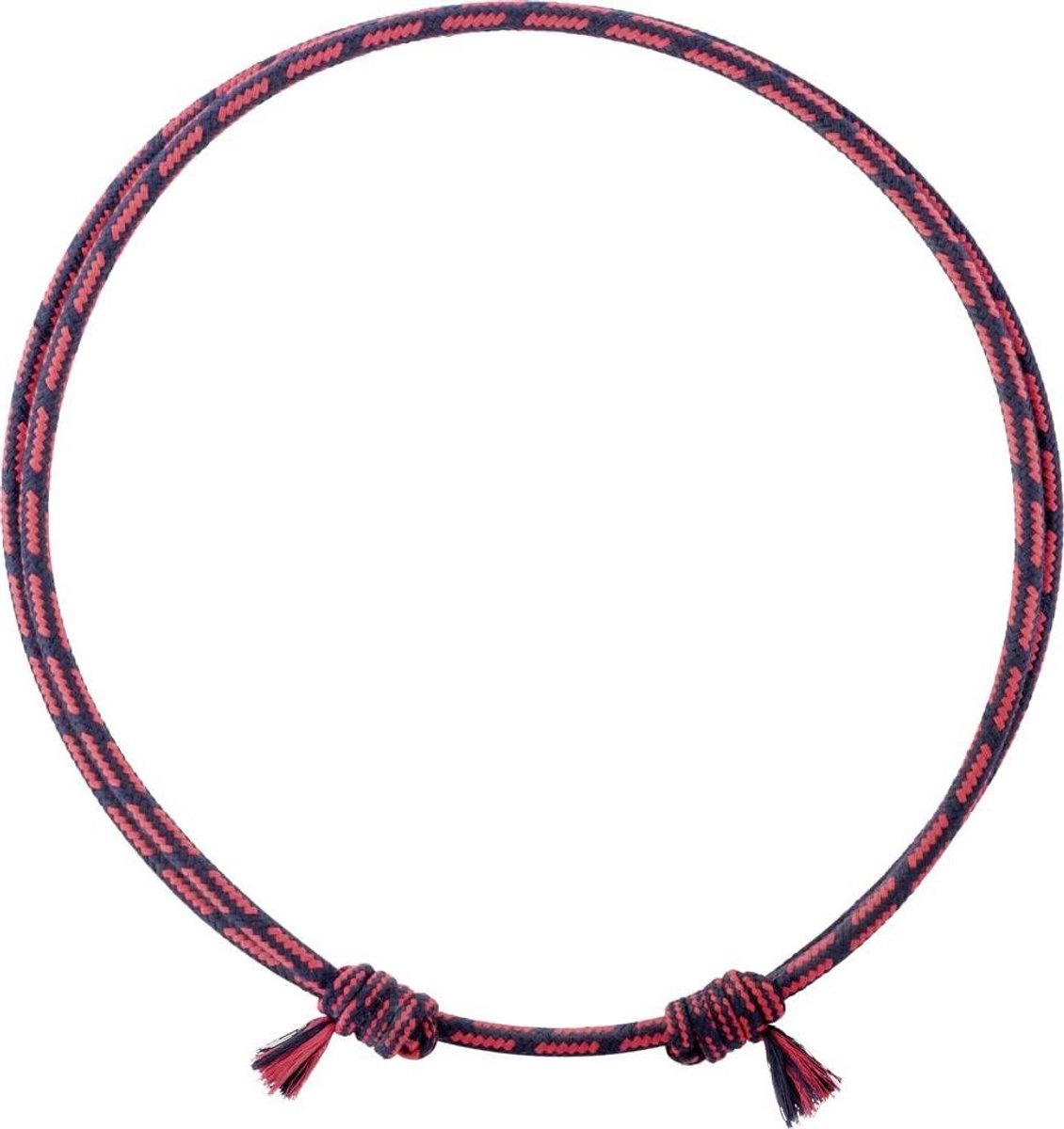 Halsring Paard - Halter Touw - Paardrijden Leren - Traploos Verstelbaar - 12 mm Dikte - Marineblauw Rood