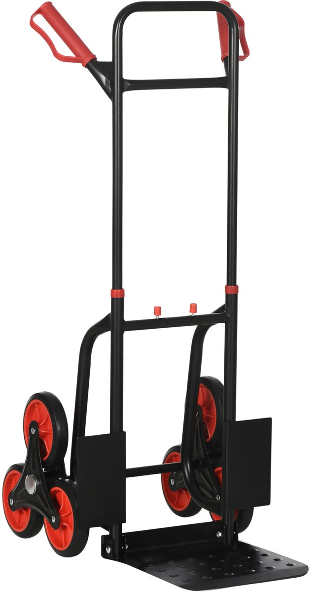 Traplift 120 kg steekwagen transportkar met in hoogte verstelbare handgreep - opvouwbaar - staal - 45 x 60 x 109 cm