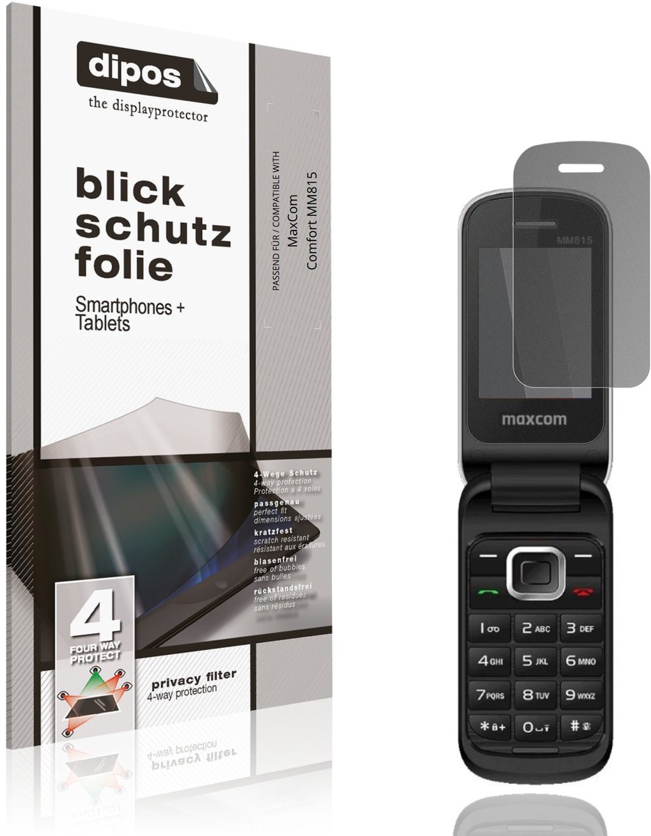 dipos – Matte Privacy Screenprotector geschikt voor MaxCom Comfort MM815 | Anti-Spy Beschermfolie