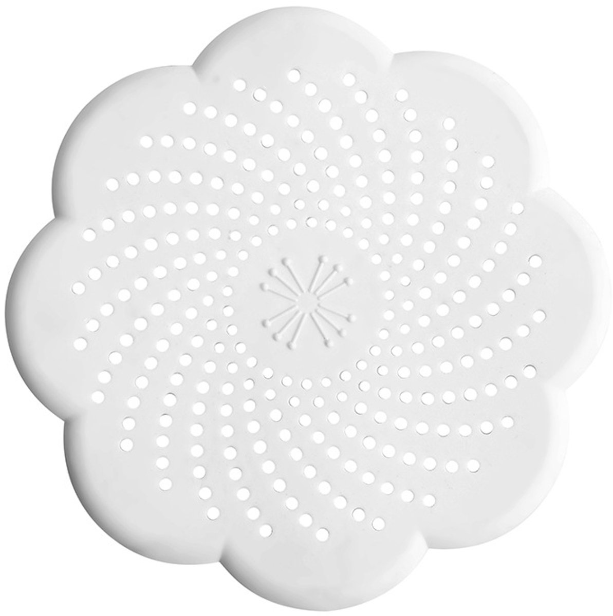 Set van 2 universele siliconen afvoerzeefjes - haarvanger voor douche en bad - voor gootsteen, keuken en douche, Wit