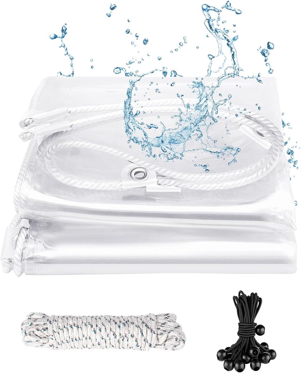 Waterdicht Dekzeil - Afdekzeil PVC - Bescherming Buiten - Hoge Transparantie - 3x6m - Transparant