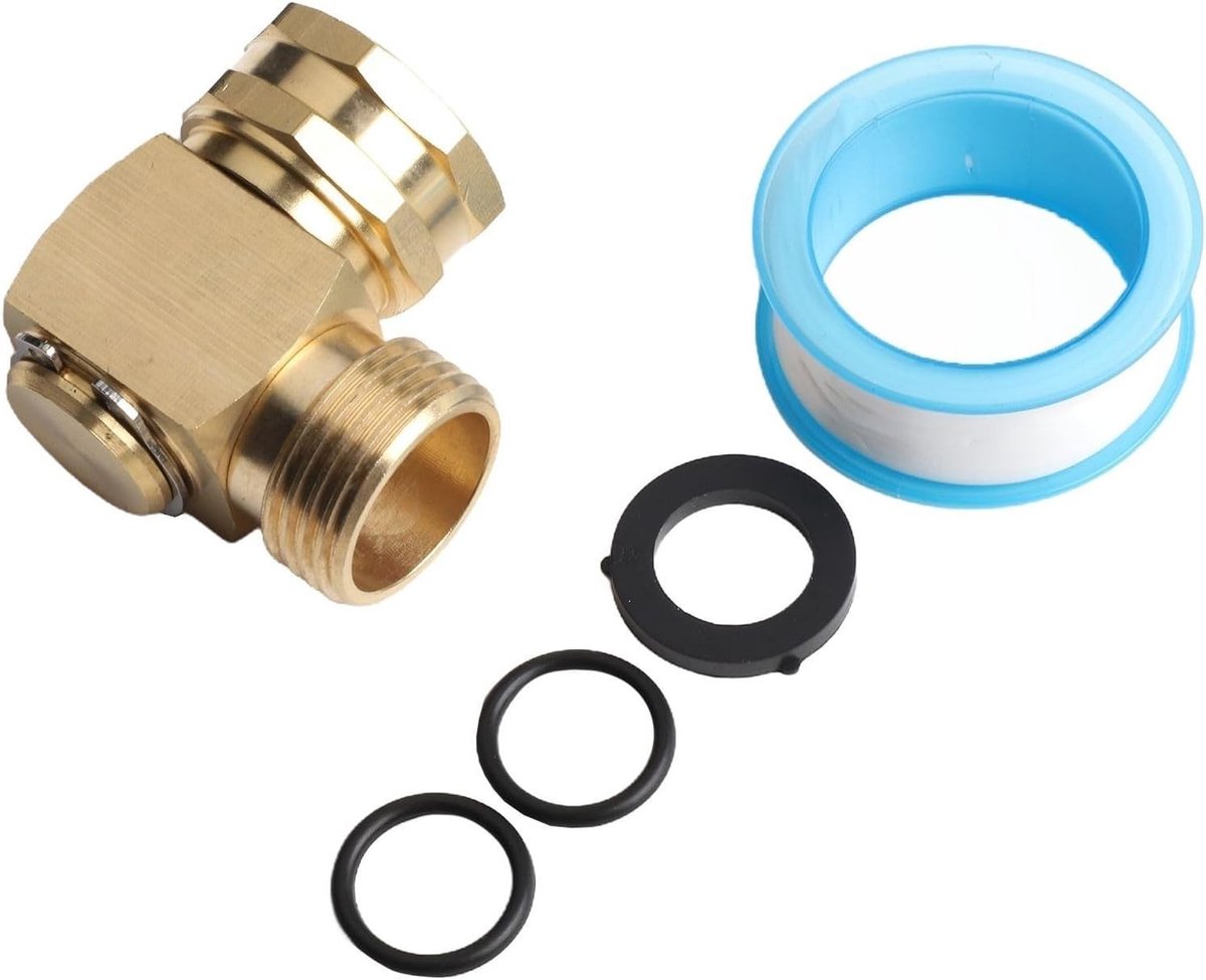 SnelShoppen - Tuinslang Verbindingsstuk 90 Graden Massief Messing Tuinslang Draaibaar Elbow Connector 3/4 Inch Voor Watergeven Planten Tuin