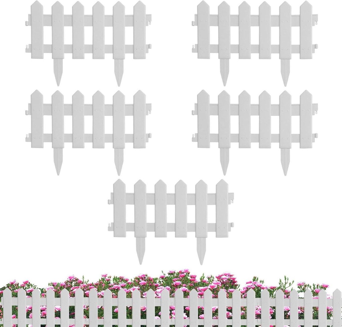 Landschapsafscheiding Set - Tuinranden - Tuin Decoratie - Gereedschapsloze Montage - 5 Stuks - Zwart