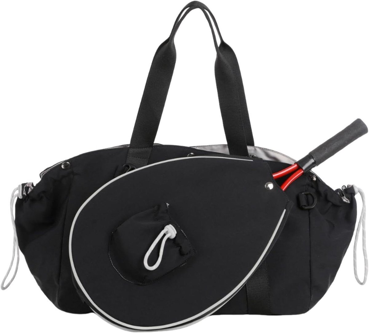 Tennistas - Sporttas Gymtas - Sportspullen Organiseren - Afneembaar Voorvak - 40x23x30cm - Zwart