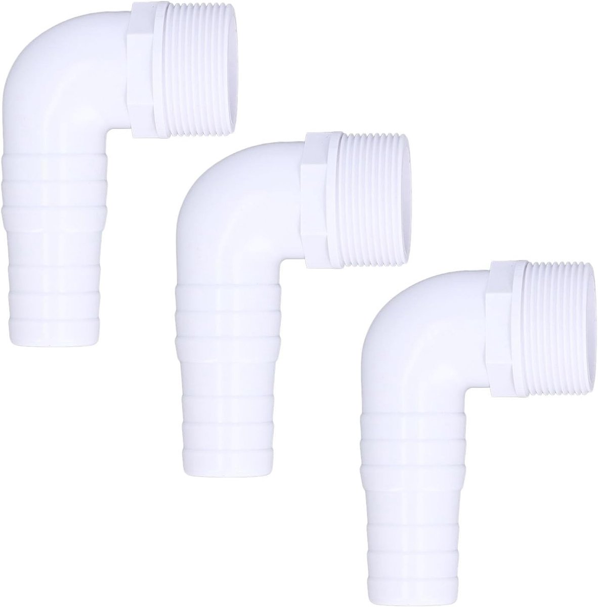 90 Graden Elbow Adapter Connector - 3 Stuks Pool Pomp Fittingen voor Filter en Skimmer, Geschikt voor Vervanging van SPX1105Z3, SPX1105Z4, SPX1091Z7, Duurzaam en Betrouwbaar