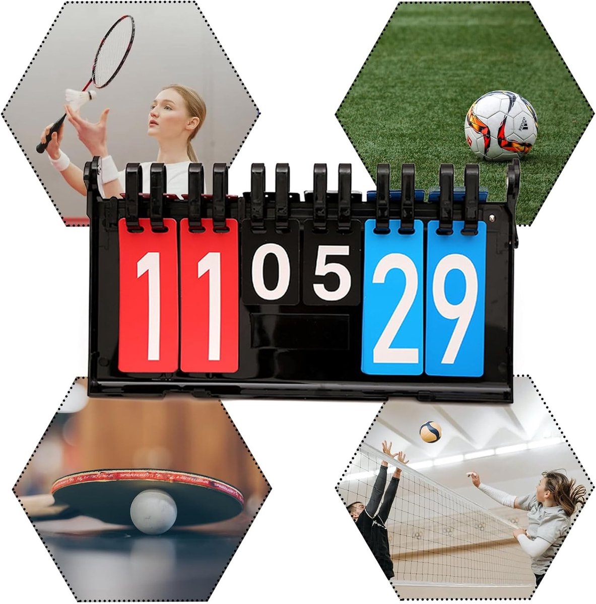 Omdraaibaar Scorebord voor Diverse Sporten - 6 Cijfers
