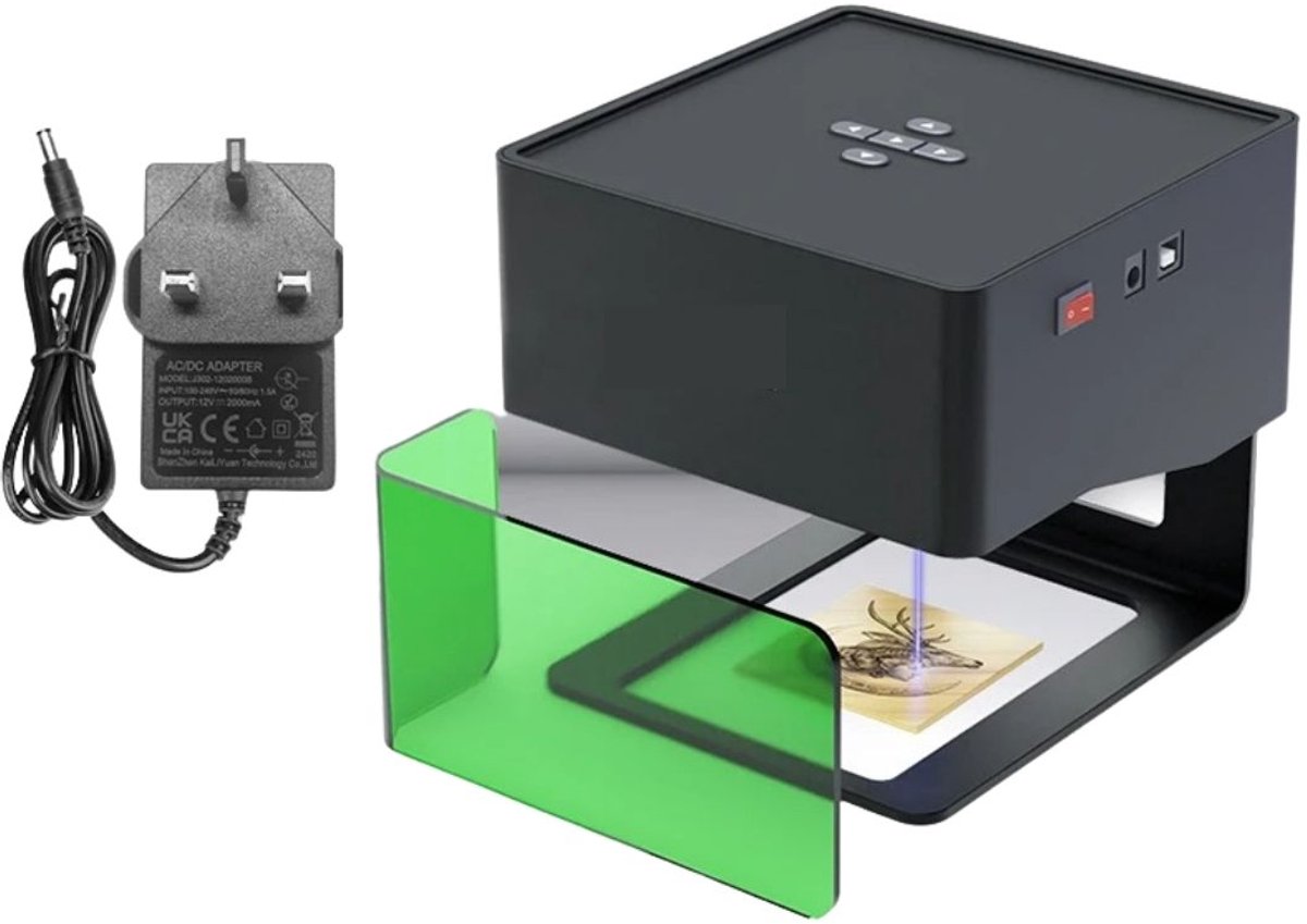 G&G laser graveermachine - Graveerpen - Laser engraver - 8x8cm - 3W - Graveerprecisie 0,05mm - Hoge voorwerpen - Verstelbare focus