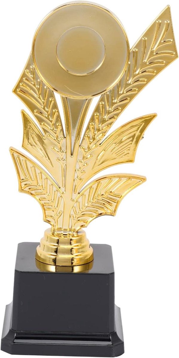 Gouden Trofee Beker - Prijstrofee Beloningstrofee - Kinderfeestjes Vieren - Lichtgewicht Plastic - 21.5 cm - Goud