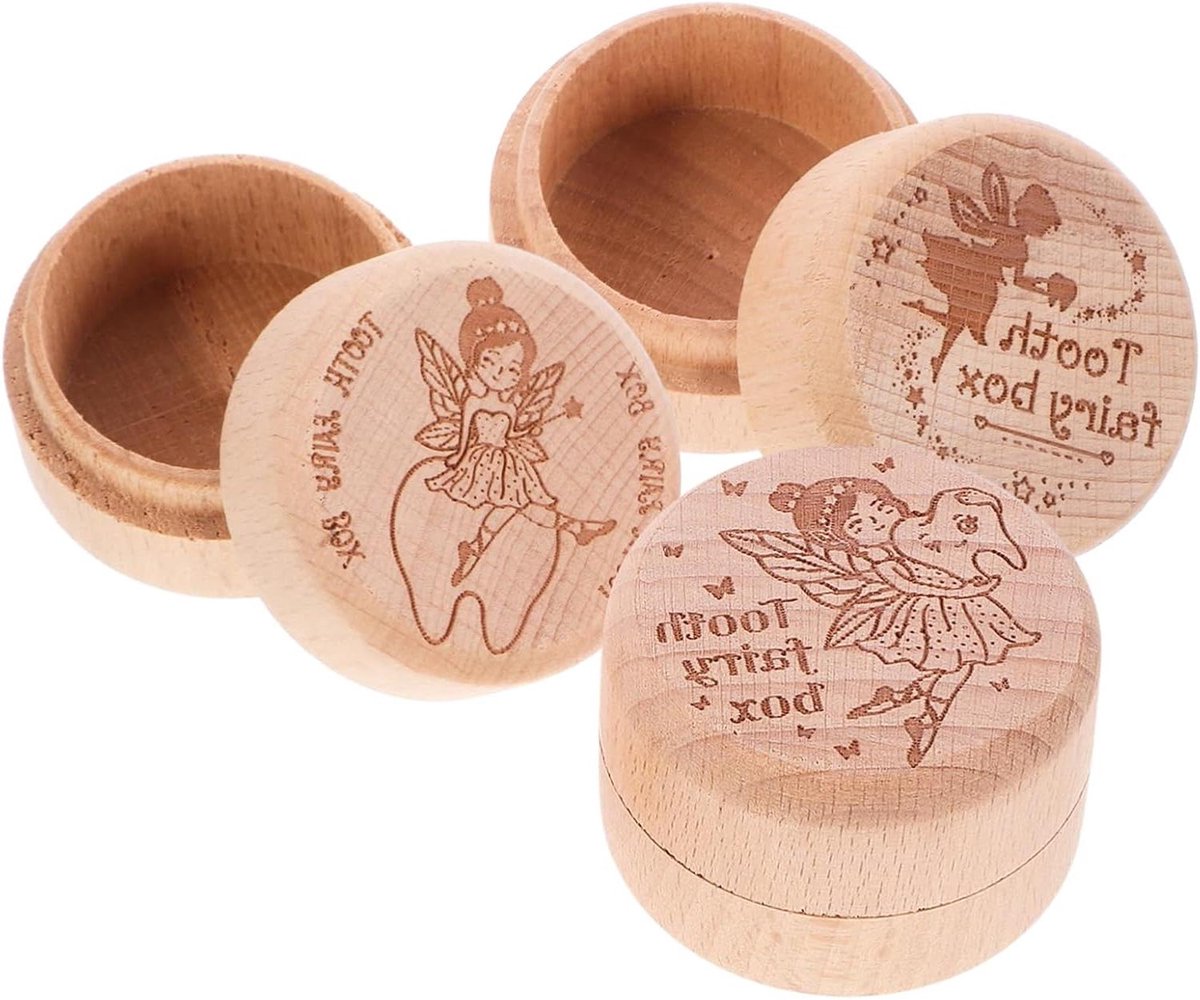 Houten Tandenbewaardoos - Melktanden Organisator - Herinneringen Bewaren - Natuurlijk Houtmateriaal - 5 x 5 x 3.5 cm - Natuurlijk Hout