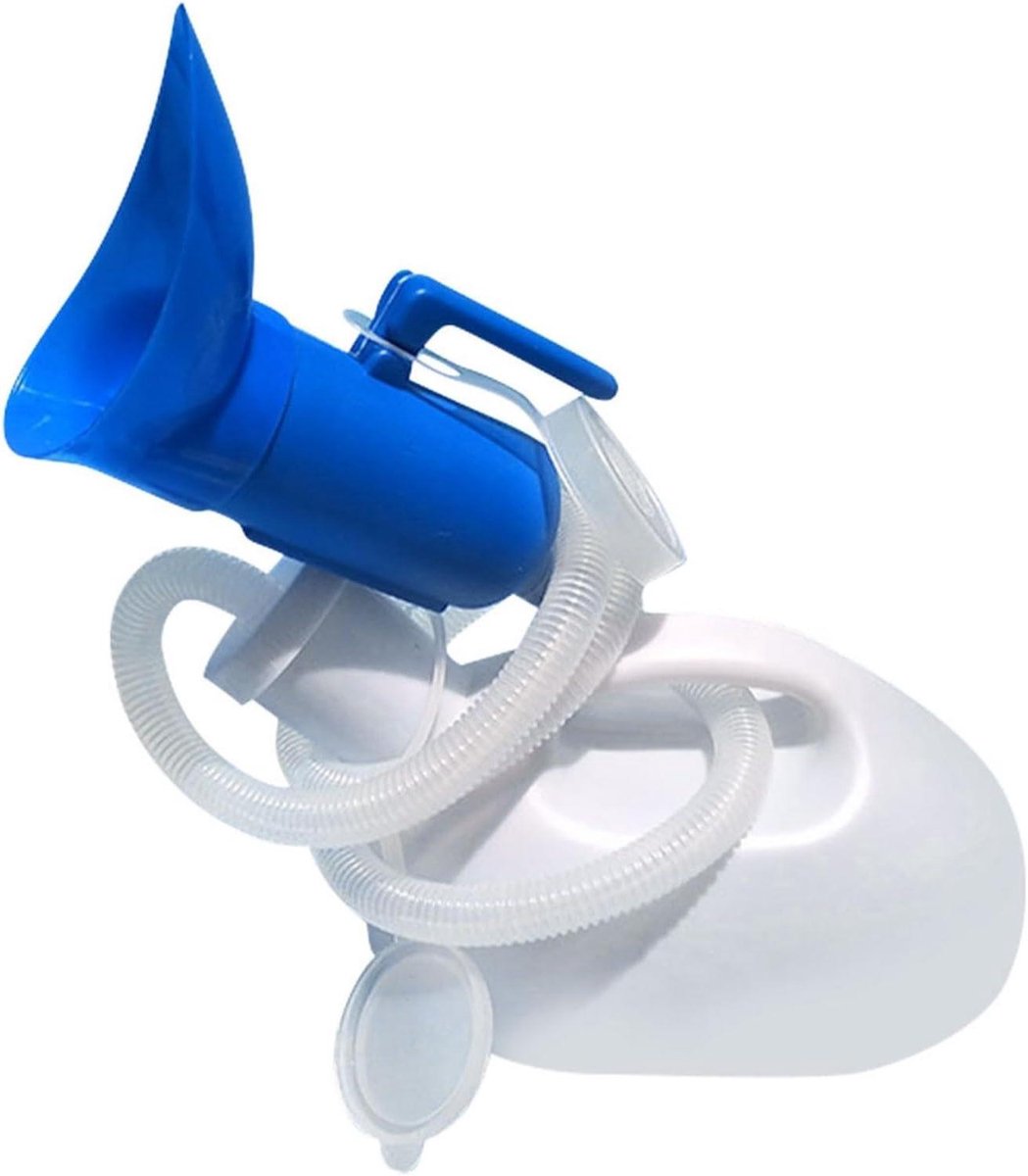 Draagbaar Urinoir - Urinefles Heren - Reizen en Zorg - Grote Capaciteit 2000ml - 1.6m Buis - Wit
