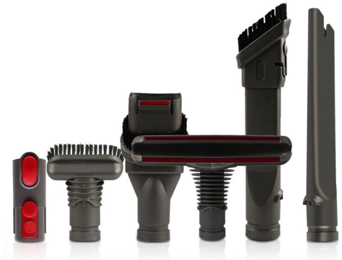 Accessoireset voor geschikt voor Dyson stofzuigers (6-delig): Zuigkoppen V6 dc35 / 45 / 52 / 58 / dx901, Borstelkopset