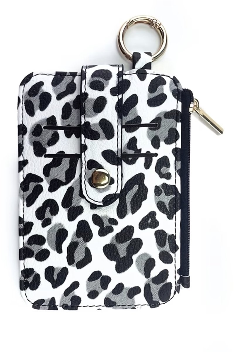 Pasjeshouder - Luipaard Zwart/Wit | Telefoontasje / Muntgeld Kunstleder | 12,5 x 8,7 cm | Fashion Favorite