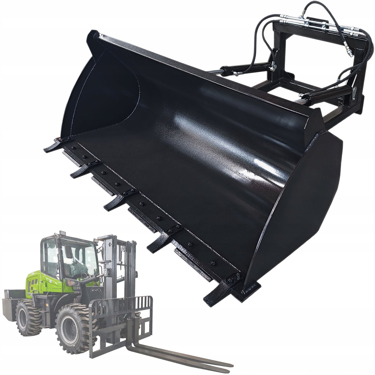 Grassor Hydraulische Bak voor Vorkheftruck - Versterkt Staal, Hydraulische Besturing
