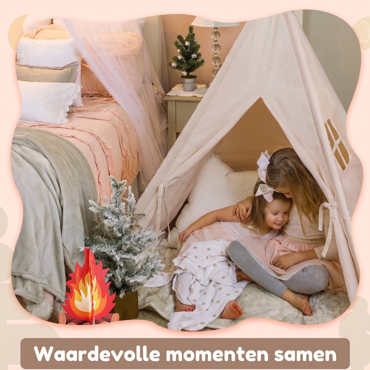 Homeblend Speeltent Kind 120x120x150cm - Speeltent jongens en meisjes - Tipi Tent - Speelhuisje - Kindertent - Tent Kinderen - Peuter Tent — cadeau in Spellen & Speelgoed - foto 5