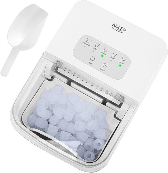 Adler - IJsblokjesmachine, 12 kg/24 uur, 2 maten ijsblokjes, reinigingsstand, stille werking, touchscreen, AD 8800 van Adler — afbeelding 2
