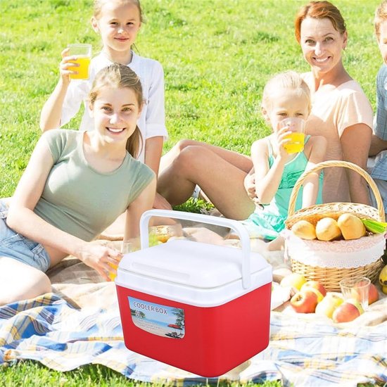 Draagbare Koelbox - Ijsbox Handig - Buitenactiviteiten Genieten - Efficiënte Isolatie - 5 Liter Capaciteit - Rood — afbeelding 2