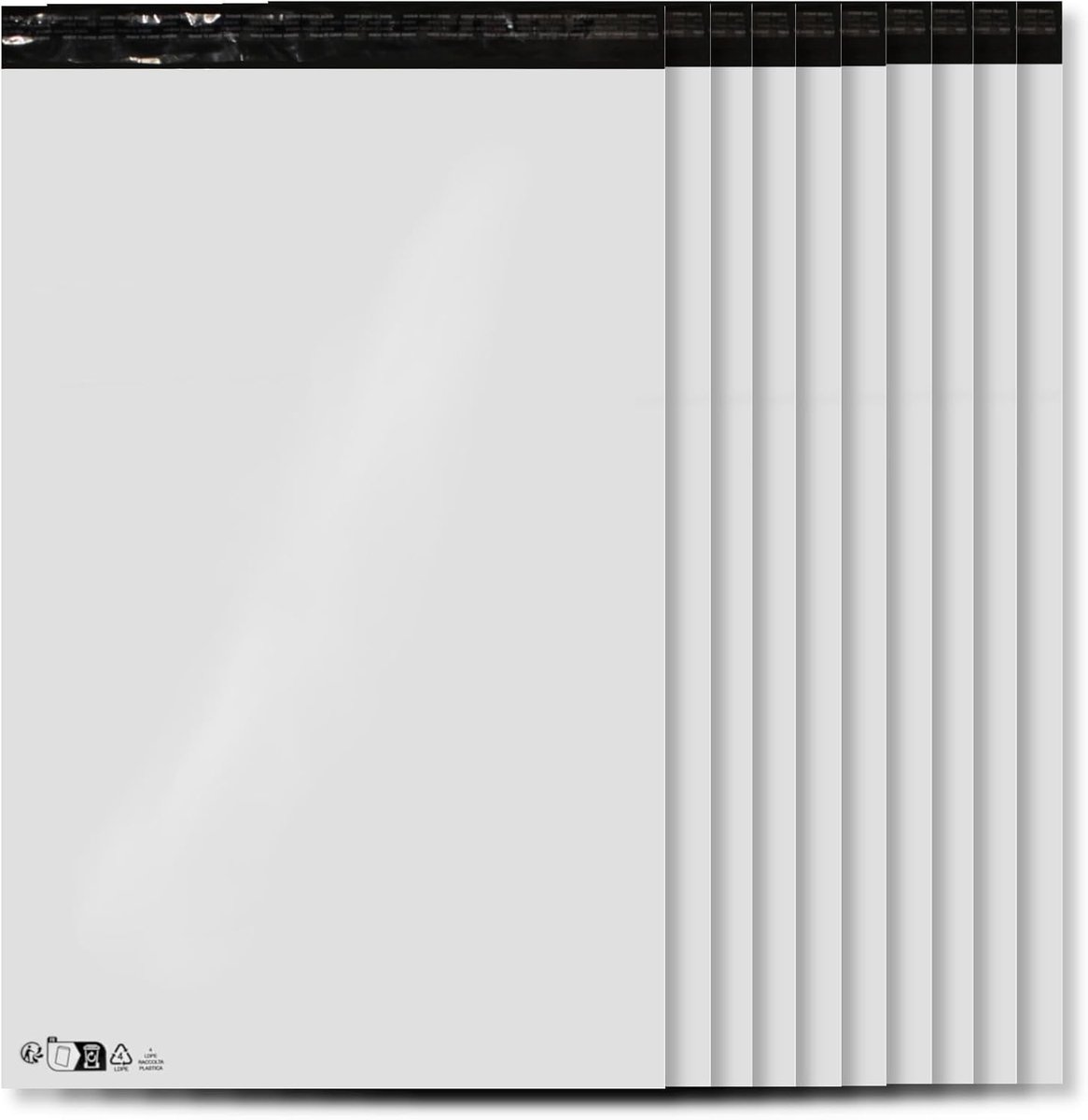 Verzendzakken Plastic - Opaque Envelopes - Veilig Verzenden - Waterdicht en Scheurvast - 450 x 550 mm - Wit