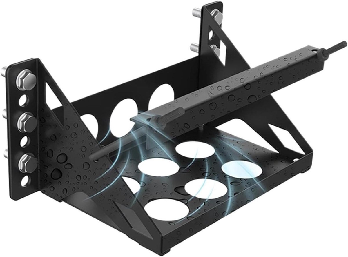 Auto Accuhouder - Accubak Beugel - Motorcompartiment Organiseren - Roestbestendig Frame - 40 x 21 x 7 cm - Zwart